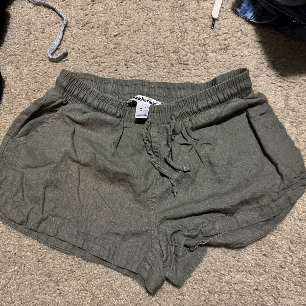 Charlotte Russe Olive Athletic Shorts